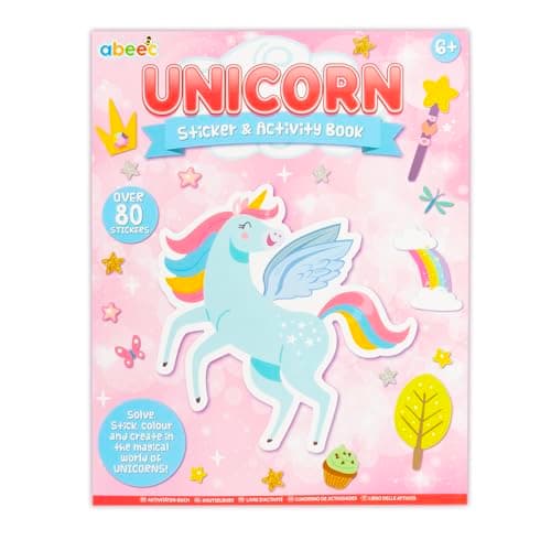 abeec Unicorn Sticker & Activity Book, Colouring Pages, Unicorn Activity, Unicorn Gift for Girls, Over 80 Stickers, Mazes, Dot-to-Dot, Aged 6 and Above, Party Bag Fillers for Kids, Travel Activity — view 6