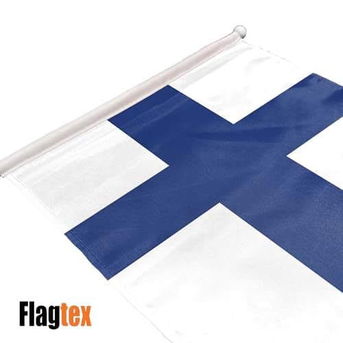 Flagtex Finland Hand Waving Flag (9x6 Inch) - Premium Wooden Stick Hand Flag 9x6 Inch Natural Wood Pole European White Blue Nordic Cross Flag Events Parades Celebrations — view 2