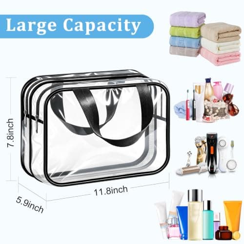 Funnasting Clear Toiletry Bag, Waterproof PVC Travel Wash Bag — view 6