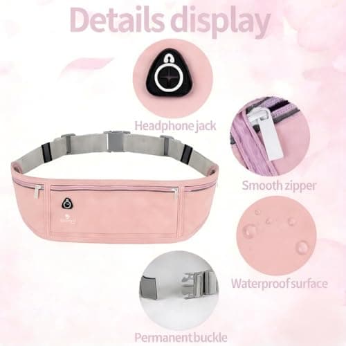 QZLSAYSL Running Belt, Pink Running Belt，Waterproof，Pink — view 3