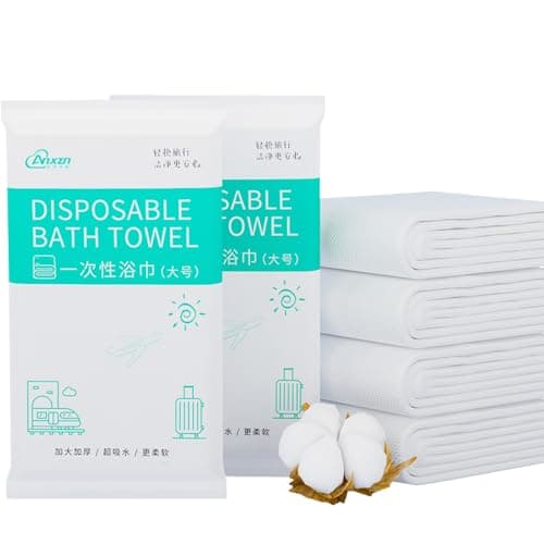 Disposable Bath Towel Bed Travel Camping Incontinence Spa Adult Hotel Shower Dry Throw Away Single Use Beach Bed Bath Extra Large Wet Wash for Adults Hair Salon Emergency Fully Body Patient (4 Pack ) — view 5