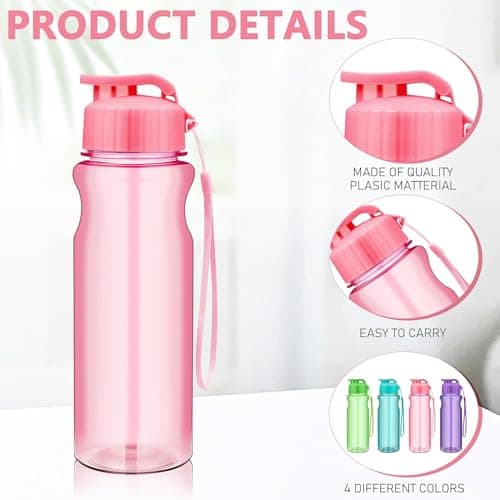 KDXBQ 20 Pack Kids Water Bottles, 500 ml Reusable Sports Bottles, 4 Colours — view 4