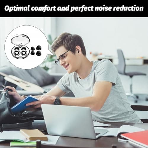 Kids Ear Plugs Noise Cancelling Earplugs for Sleep Ear Plugs for Concerts 2 Pairs with Reusable– 4 Replaceable Ears Tips(Blcak) — view 6