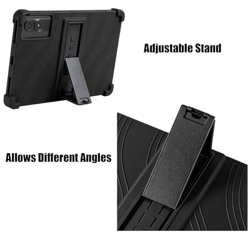 Silicone Case for 11 inch Android Tablet case,Soft Friendly Cover for Android 16 Tablet 11 inch 2026,Case for Android 15 Tablet 11 inch 2025,Adjustable Stand (Black) — view 2