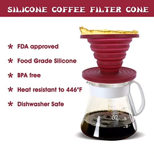 Prasacco Pour Over Coffee Dripper Foldable Travel Pour Over Coffee Maker — view 3