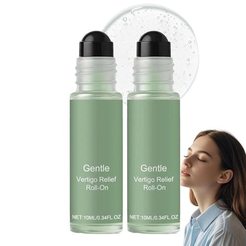 2 Pack Fast-Acting Anti-Dizzy Roll-On for Vertigo Relief - Natural Essential Oils for Dizziness, Sensitive Skin Friendly, Comfort Motion Discomfort, Apply to Temples, Wrists, Neck Anytime