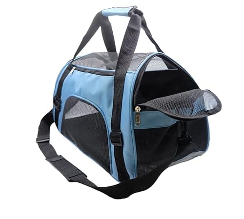 ZvoanSem Pet Carrier Bag,Small Cat Carrier Kitten Puppy little Dog Carrier for Travel Airline Approved Small Animal (Medium, Blue)