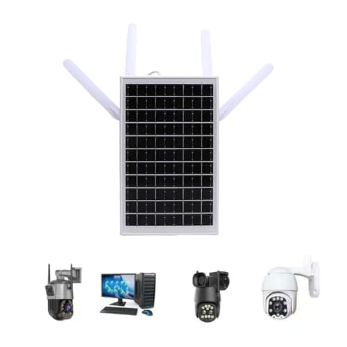 GOWENIC 12W Solar Powered 4G LTE Modem Router, 300Mbps Outdoor Solar WiFi 6 Extender with SIM Card Slot, IP66 Water Proof, 150M WiFi Range, 18000mAh Battery (Black Antennae) — view 5