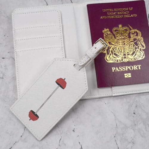Azeeda 'Barbell Fitness Gym' Passport Travel Set - White (PA00039863) — view 6