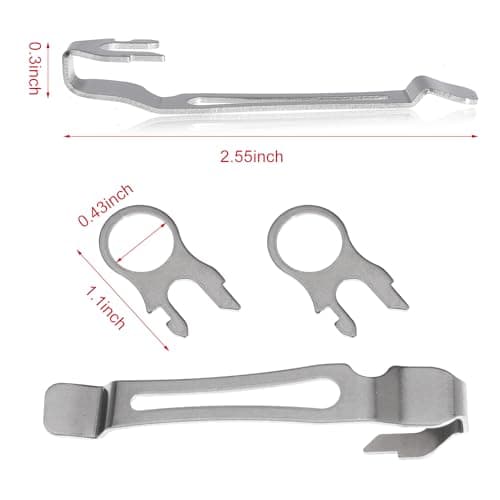 Nayciiy Quick-Release Pocket Clip + Lanyard Ring Set Stainless Steel Quick Release Multi-Tool Pocket Clip (4) — view 2