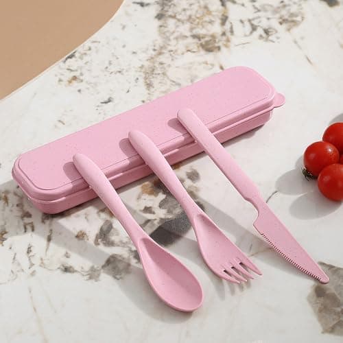 Belegao 2 Sets Travel Cutlery Set Reusable Camping Cutlery with Case — view 6