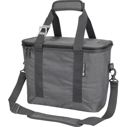 CleverMade Collapsible Insulated Cooler Bag – 30 Can Leakproof Soft Cooler for Beach, Travel, Car – Shoulder Strap, Bottle Opener - Heather Cool Gray/Shadow Gray
