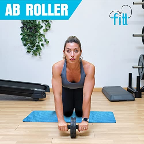 Fittbox Strength Training Equipments | Gym Equipment For Home | 3 Piece Resistance Bands | Ab Wheel Roller With Knee Pad | Speed Skipping Rope | Complete Workout Guide | Home Gym Fitness Equipment | — view 4