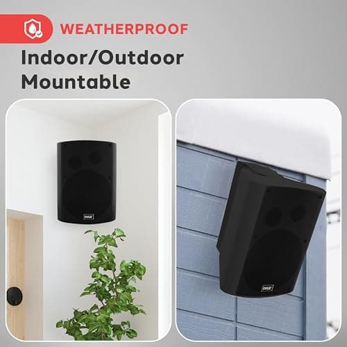 Pyle Bluetooth Speakers, Waterproof Wall-Mounted Speaker System, Indoor/Outdoor, Wireless & Passive, Heavy-Duty Weatherproof Design, Stereo Sound, for Patio, Pool, Deck, Home & Business — view 3