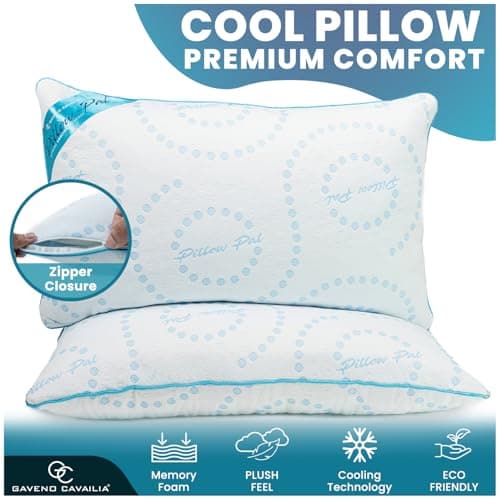 GC GAVENO CAVAILIA Memory Foam Pillows 2 Pack - Soft,Anti-Allergy Firm Neck,Shoulder & Back Support Orthopaedic Pillow For Hotel Quality Comfort for Side Back & Stomach Sleepers 45x70 cm - White — view 2