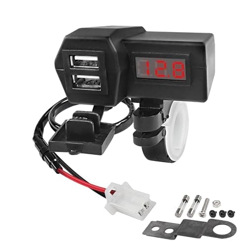 XMSJSIY USB Motorcycle Charger 5V 3.1A Dual Type-A Phone Charger Adapter
