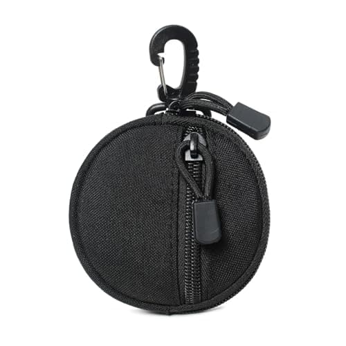 Circular Zippers Bag with Quick Release Clip Ideal for Hiking Travel Daily Use Holds Earphones Portable Earphone Organizers Pouch