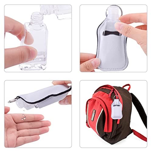 Duufin 60 Pieces Hand Sanitizer Holders Empty Travel Bottles Set, Pure White, 60 Count (Pack of 1) — view 4