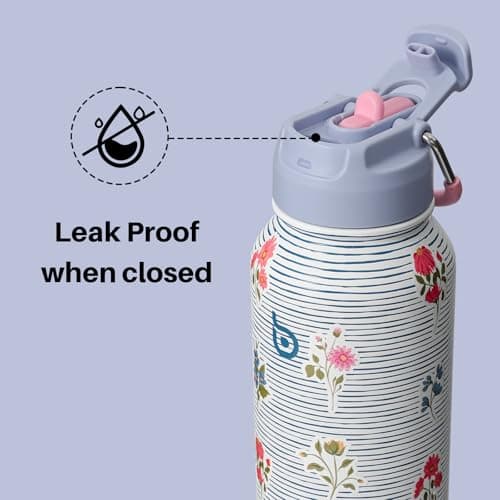 BOTTLE BOTTLE Insulated Water Bottle 950ml Stainless Steel with Straw and Pill Box — view 3