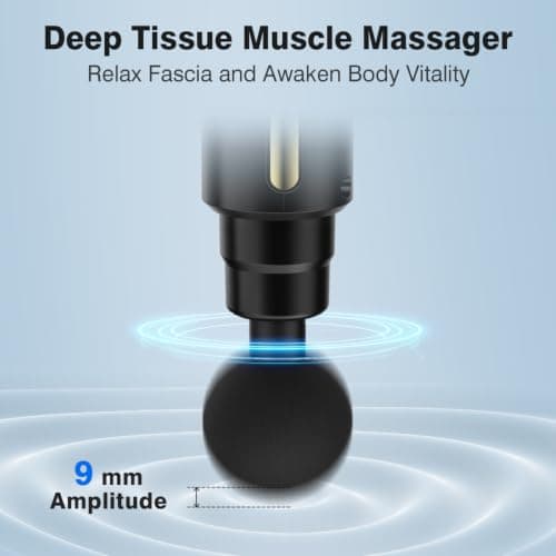 cotsoco Mini Massage Gun Deep Tissue,6 Speeds Cordless Handheld Muscle Massager with 4 Heads 1800mAh Battery & Type-C Charging, Super Quiet Chargeable Device Pain Relief, Best Gift — view 3