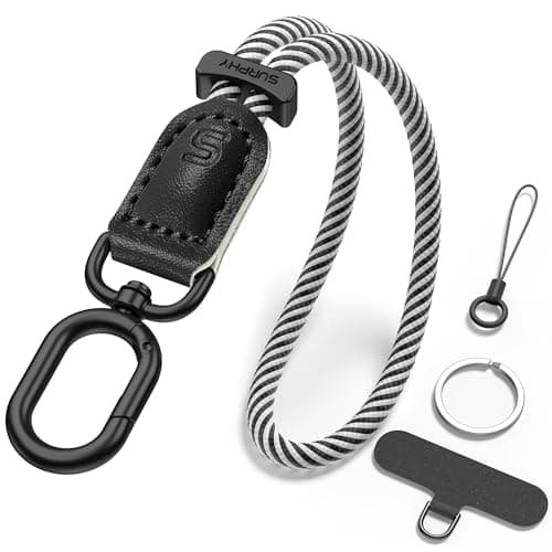 SURPHY Leather Strap for Phone, Adjustable Stylish Anti-Theft Wrist Lanyard