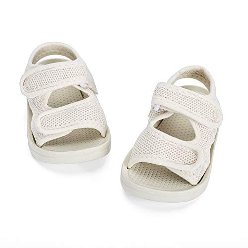 MK MATT KEELY Unisex Kids Summer Sandals Baby Anti-Slip Open Toe Adjustable Walking Shoes for Boys Girls,Size 6.5/7 UK Child, White — view 6