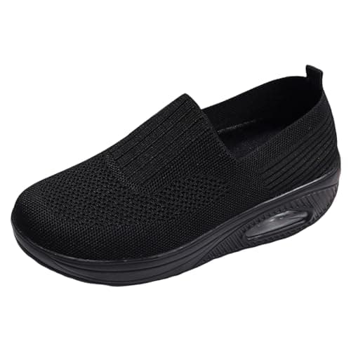 Running Trainers Womens Red Trainers Womens Summer Fashion Solid Color Flying Woven Non Slip Soft Sole Mesh Surface Travel Walking Covered Feet Shoes Gym Sneaker
