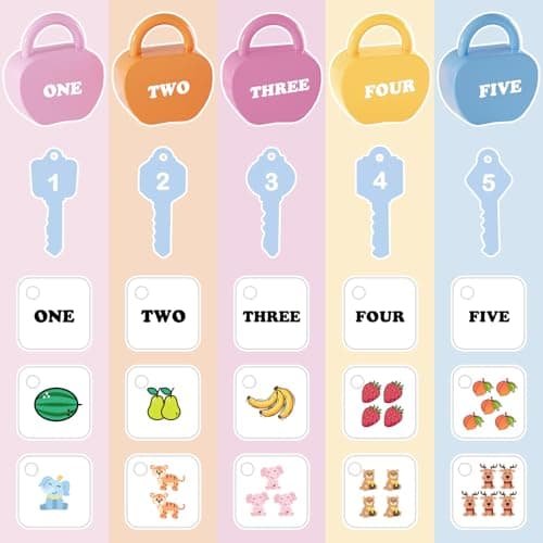 YYDeek Locks and Key Toddler Toys, Number Learning Counting Blocks for Kids — view 3