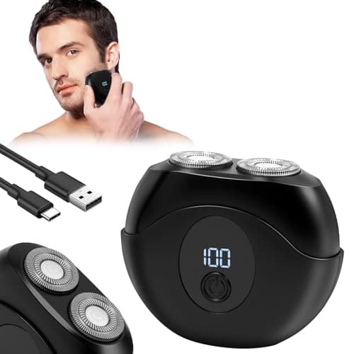 LOPHE Mini Electric Shaver for Men, 2025 New Portable Razors for Men,Portable Cordless Travel Razor with Type-C Fast Charge, 45min Runtime,Waterproof Double Head Shaver, Black