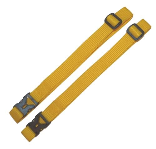 25mm Webbing Strap with Quick Release and Length-Adjusting Buckles (Pack of Two) (yellow, 60cm)