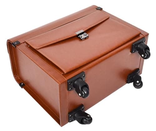 Four Wheeled Pilot Case Faux Leather Lightweight Cabin Bag Commander (Tan) — view 6
