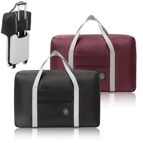 2 Pcs Foldable Travel Bag, Top of Suitcase Bag, Waterproof Duffle Bags