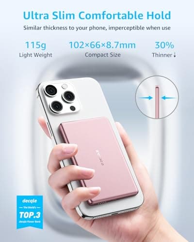 decqle “Air” Power Bank for MagSafe 5000mAh Ultra Slim Battery Charger Case — view 2
