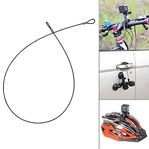 Sevrwell 35 inches Stainless Steel Tether Lanyard for GoPro Hero Max/9/8/7/6/5/4/3+/3(3PCS),SJ4000,Xiaomi Yi 4K, DJI OSMO Action Cameras, Black — view 4