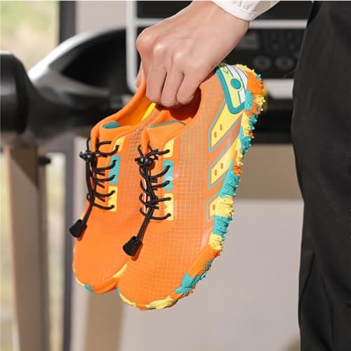 Barefoot Shoes Mens Womens Wide Toe Trail Running Trainers Lightweight Comfortable Workout Shoes for Hiking Fitness Walking Unisex,Orange 10UK — view 6