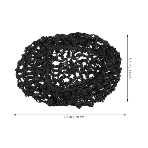 CIYODO Women Mesh Crochet Hair Net 4 Pack Cloth Sleep Cap Black — view 2