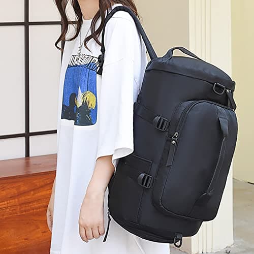 Light Foldable Unisex Sport Weekend Travel Eco Fitness Bag Overnight Bags Duffle Bag Woman Choice Luggage Set (Black, One Size) — view 2