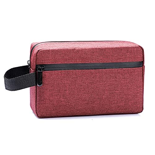 Toiletry Bag for Men, Etercycle Portable Travel Wash Bag, Waterproof Toiletries Cosmetic Organizer Bag, Gym Shaving Shower Bathroom Bag, Dopp Kit Make Up Bag with Handle (Wine Red)