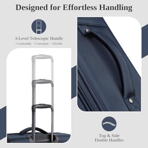 British Traveller Cabin Suitcase, Lightweight Softside Hand Luggage — view 3