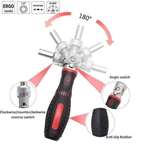 61pc Ratchet Screwdriver Sets, JENABOM Precision Magnetic Screwdriver Bit Set with Ratchet Handle, Repair Tool Kits with Torx & Small Multi Bits, Impact Screwdriver Bit Set in a Storage Case — view 3