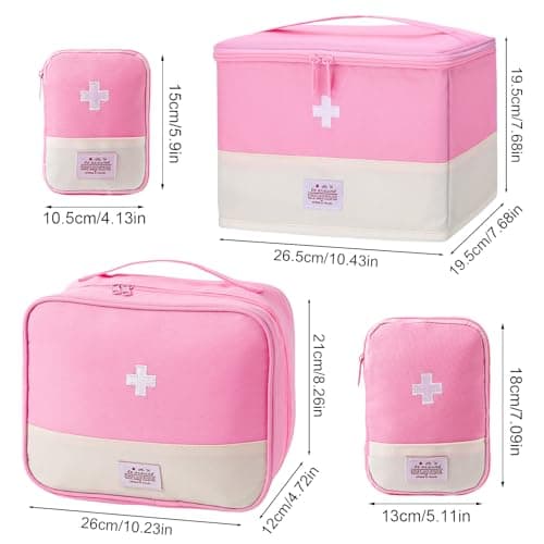 ViEinkaufen 4Pcs Pink First Aid Kit Bags — view 2