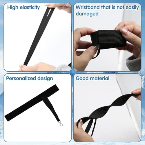 CYUXING 4Pcs Sports Winter Ski Gloves Elastic Wrist Strap, Snowboarding Accessories for Men, Safety Straps Supplies with Keychains for Mountaineering Snowboarding Outdoor Activities — view 3