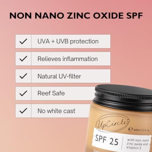 UpCircle Mini Travel Size SPF 25 Mineral Sunscreen 20ml -Reef-Safe, Non-Nano Zinc Oxide and Lightweight-Raspberry Seed Oil Defends Against Free Radicals + Glycerin To Plump Skin, Vegan + Cruelty-Free — view 4
