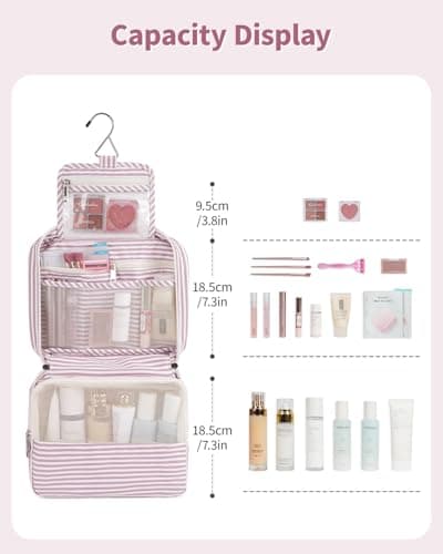Narwey Hanging Toiletry Bags for Women, Travel Wash Bag for Toiletries — view 2