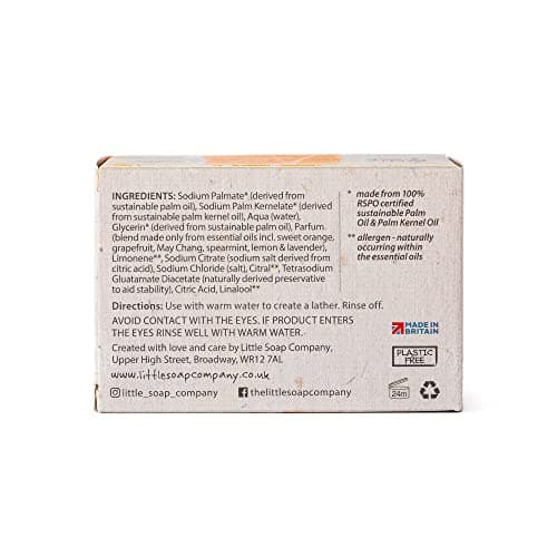 Little Soap Company Naturals Range - Bar Soap | Vegan, Cruelty Free, No SLS or Parabens, Refreshing Cleansing Soap bars, Natural Eco Friendly Body & Hand Soap, 100g (Sweet Orange) (Pack of 4) — view 3