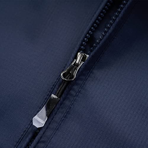 Blu Apparel Mens Waterproof Rain Jacket Premium Branded Walking Hiking Everyday wear Jacket Windproof (UK, Alpha, M, Regular, Regular, Navy) — view 5