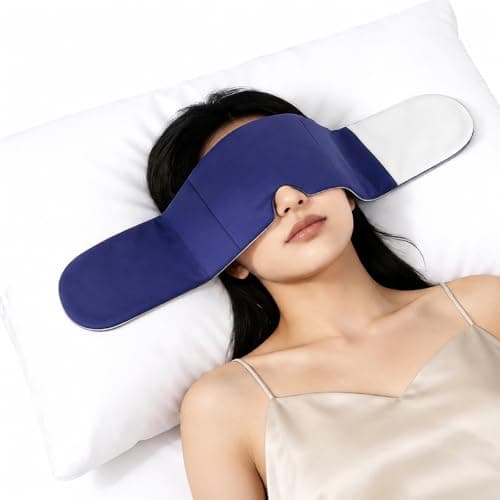 Weighted Eye Mask for Deep Sleep - 250g Gentle Pressure, 100% Blackout, Breathable Ice Silk Linen, Double-Sided Sleep Mask for Relaxation & Migraine Relief - Elegant Grey