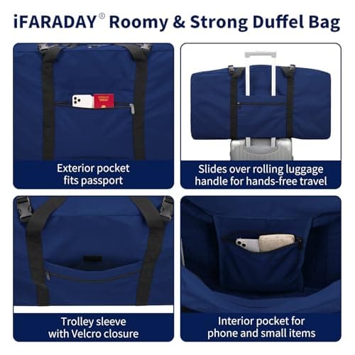 ZZY 110L Extra Large Duffle Bag Lightweight - Oversized Foldable Holdall Storage Bag for Travel, Outdoor, Camping, Sport (Navy Blue) — view 2