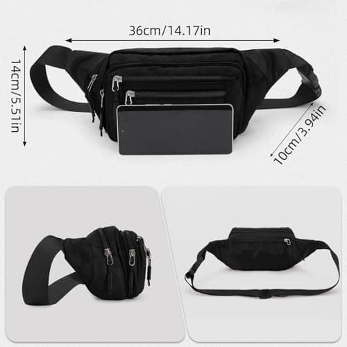 Meng Jiaran Bum Bag for Men Women Black Fanny Pack Running Belt — view 2