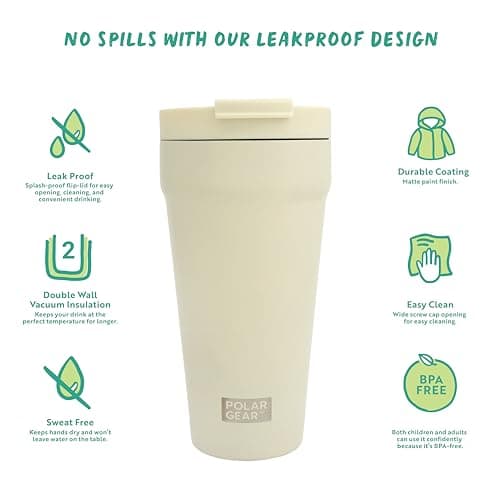 Polar Gear 470ml Coffee Cup Travel Mug, Insulated Coffee Cup w/Closure Lid — view 3